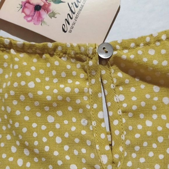 ENTRO Embroidered Polka Dot Multicolored Sleeveless Empire Waist Top NWT😀 - Picture 7 of 13